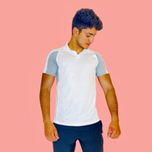 Dry - Fit Sports White Collar Jersey