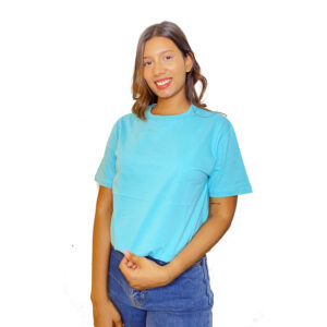 Cotton Ocean Blue T-Shirt (100% Pure Cotton)