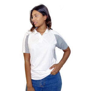 Dry - Fit Sports White Collar Jersey