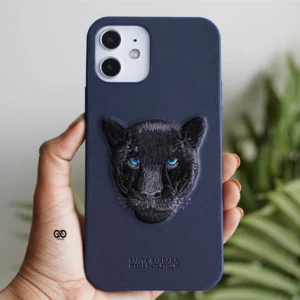 IPhone 12 Series Polo 3D Embroidery Blue Leather Finishing Panther Case
