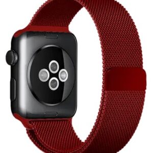 Apple Watch Band Red Magnetic Milanese Loop
