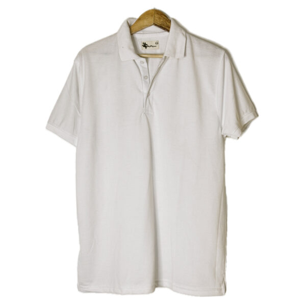 BuyPsy White Collar Polo Tshirt (Pure cotton) Premium fabric