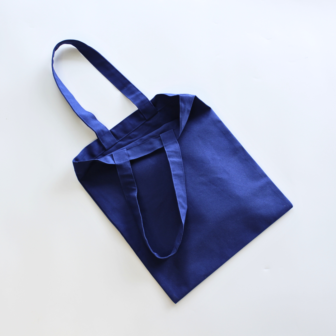Tote Bag (Blue color) cotton canvas with zip (Premium Quality) 290 GSM