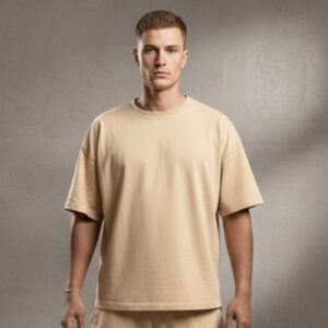 Biege oversized T-Shirt French terry (100% Pure Cotton) 240 GSM premium quality