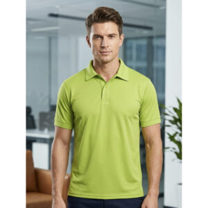 Lime green collar T-Shirt SAP Pique (200 GSM 100% full dull polyster) which resembles cotton