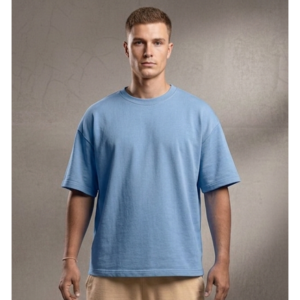 Pastel blue oversized T-Shirt French terry (100% Pure Cotton) 240 GSM premium quality