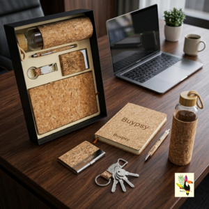 Employee Desk Kit (essentials) | Premium Custom Corporate Gifting for Diwali & New Year | Natural look with glass bottle
