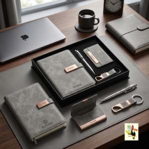 Employee Desk Kit (essentials) | Premium Custom Corporate Gifting for Diwali & New Year | grey pattern