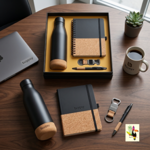 Employee Desk Kit (essentials) | Premium Custom Corporate Gifting for Diwali & New Year | Natural black n brown