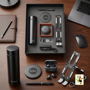 Employee Desk Kit (essentials) | Premium Custom Corporate Gifting for Diwali & New Year | Black with phone stand