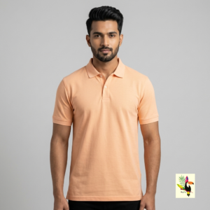 Peach Collar Polo Tshirt - PC Pique Matty (52% cotton 48% Polyster)